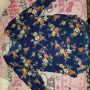Floral criss cross blouse